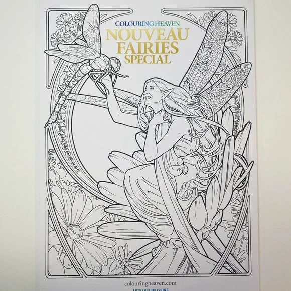 Colouring Heaven Coloring Book Nouveau Fairies Special Issue # 72 Rare 40 Sheets - Picture 2 of 5